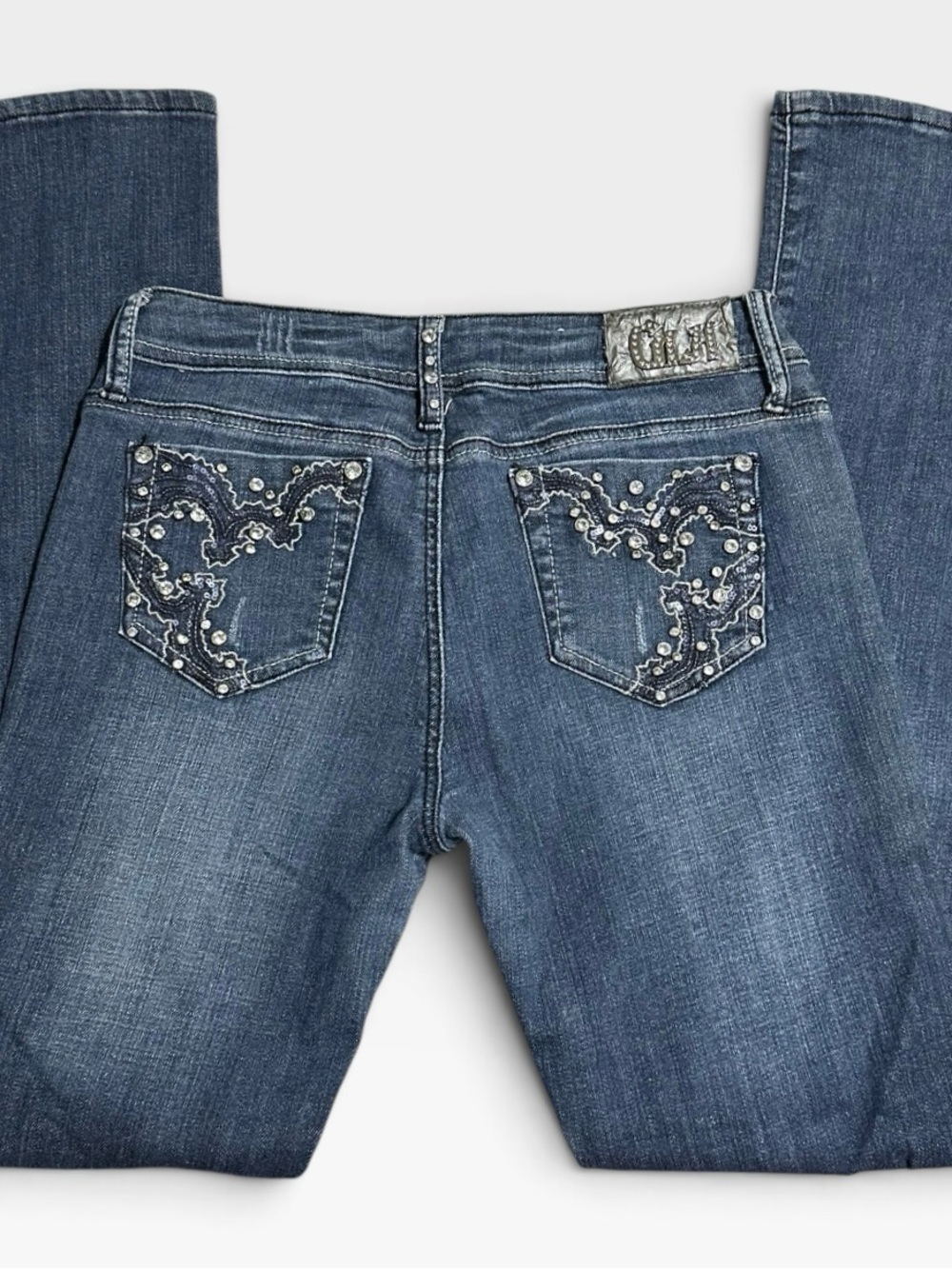 Grace in LA Embellished Dark Blue Bootcut Jeans